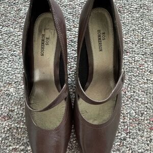Ros Hommerson Dark Academia Chocolate Brown vintage leather Mary Jane Block heel